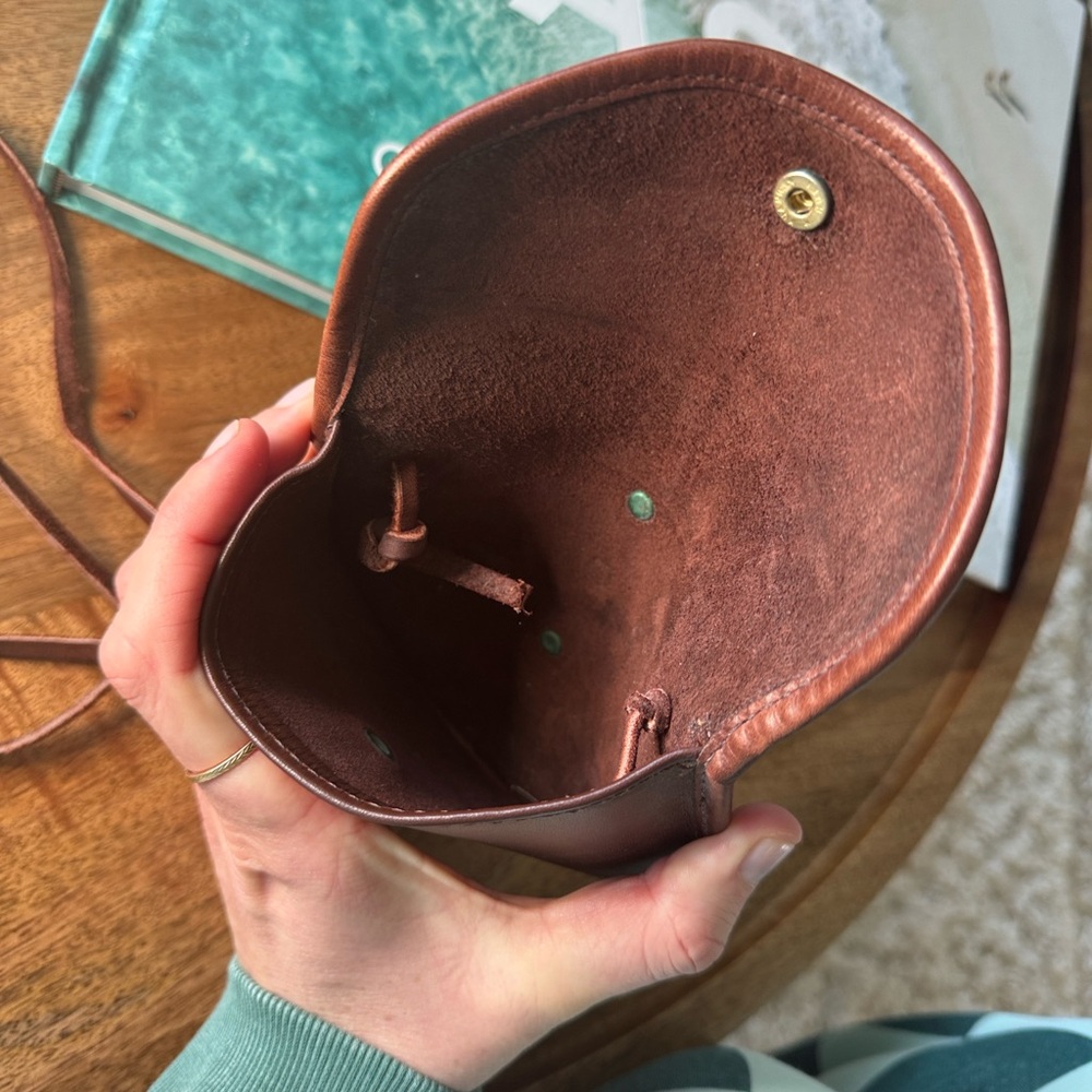 Michael Green Brown Leather Convertible Crossbody Belt Bag - Picture 4 of 5